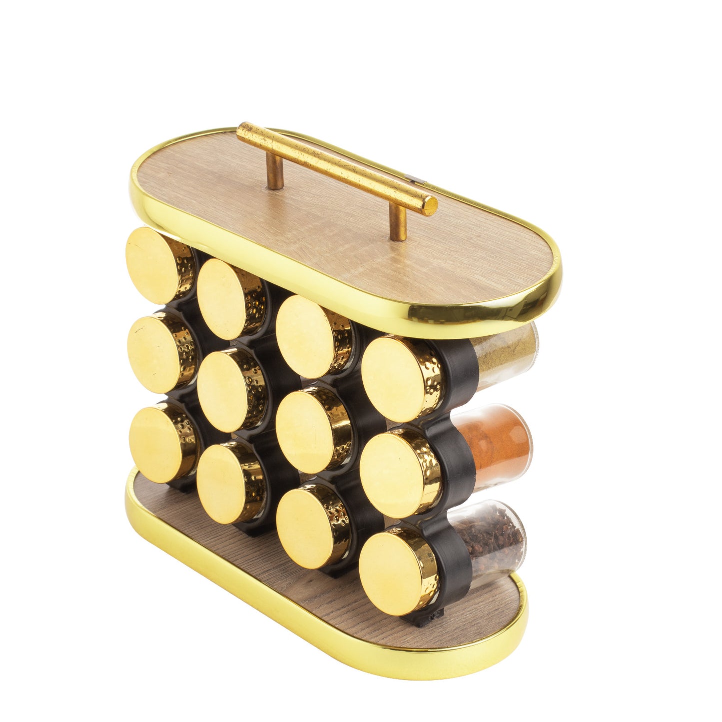 طقم توابل نصف دائري غطاء ستانلس دهبي