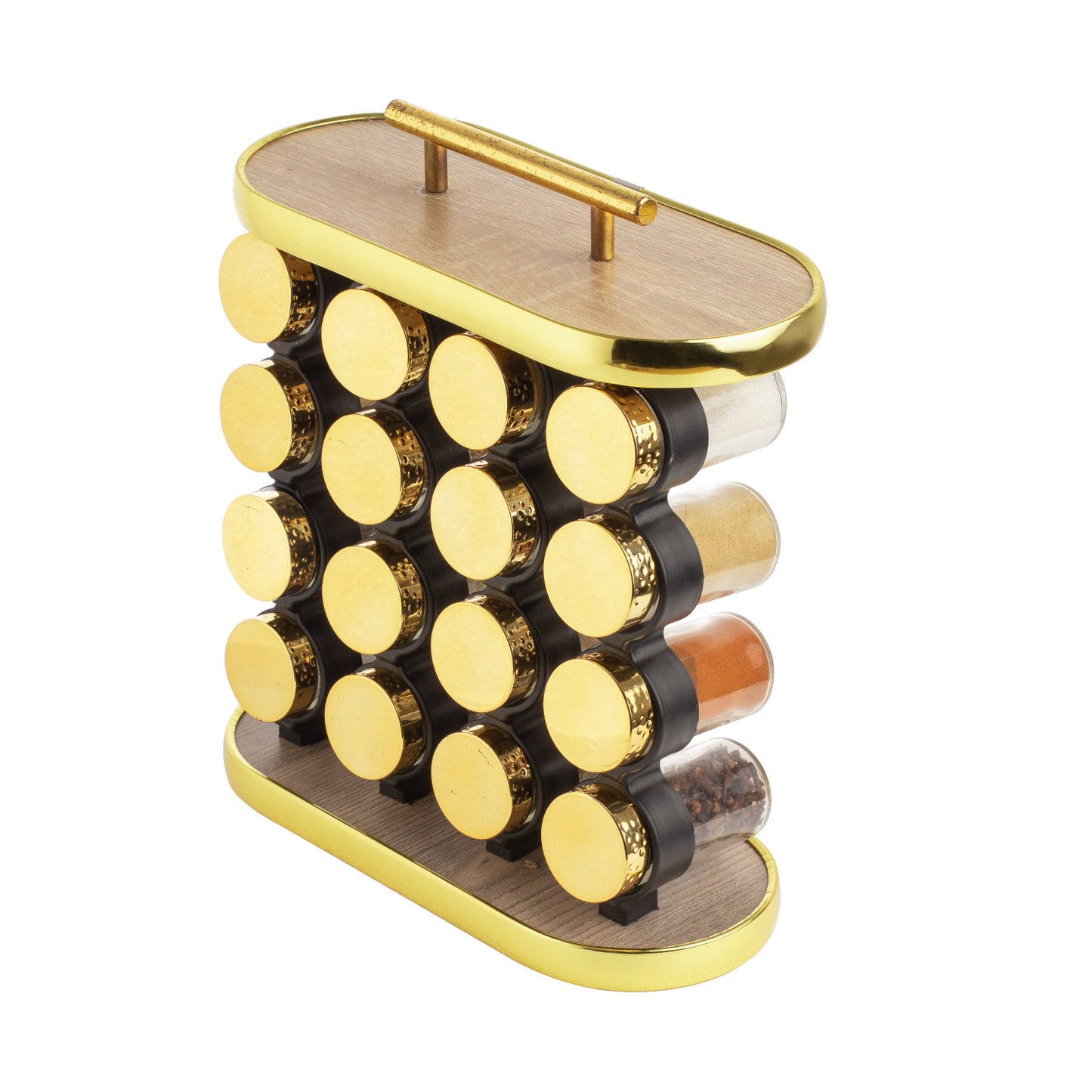 طقم توابل نصف دائري غطاء ستانلس دهبي