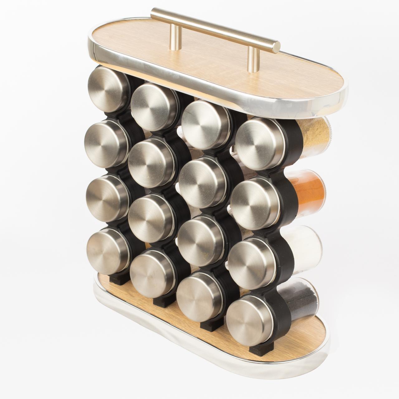 Silver Stainless Spice Rack - half moon