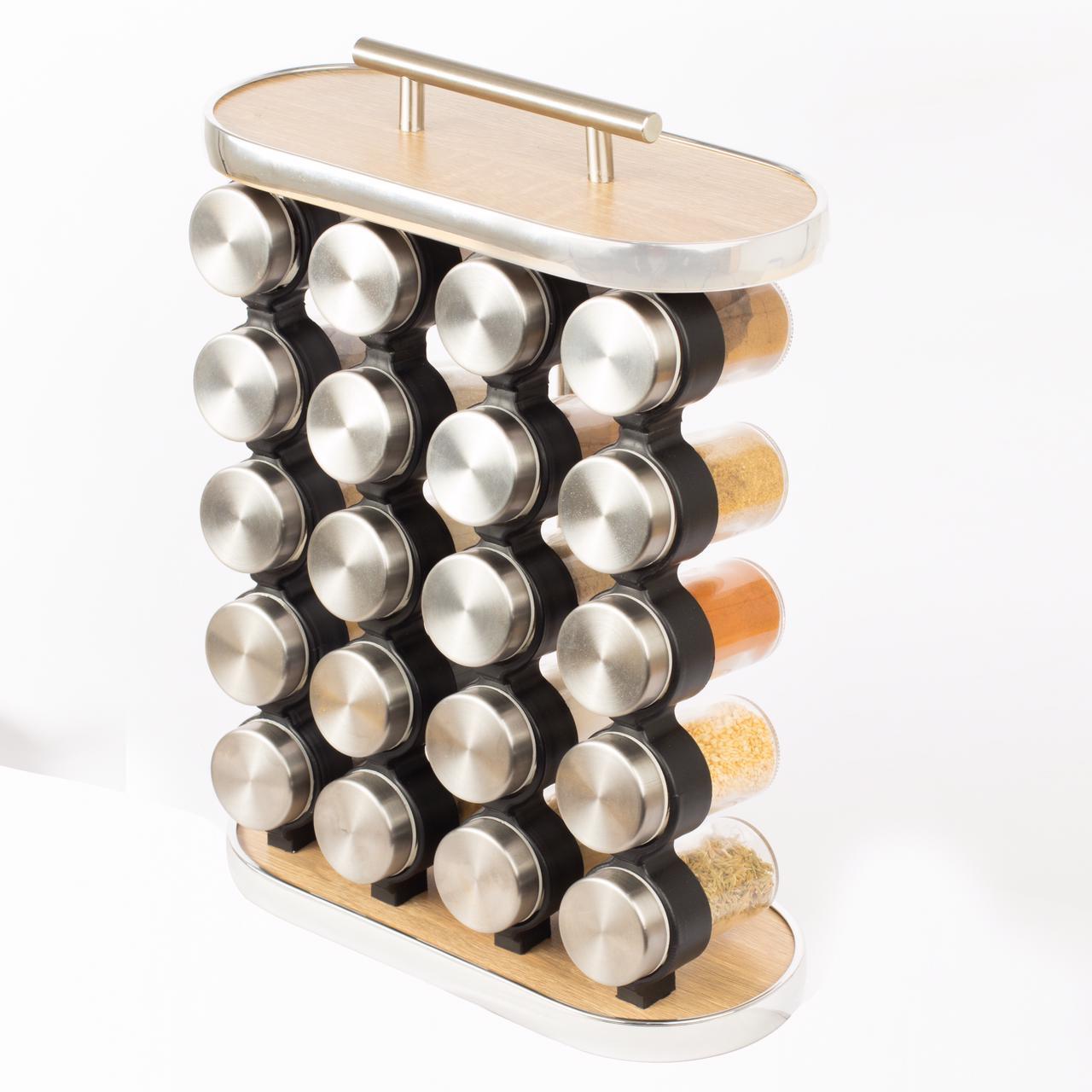 Silver Stainless Spice Rack - half moon