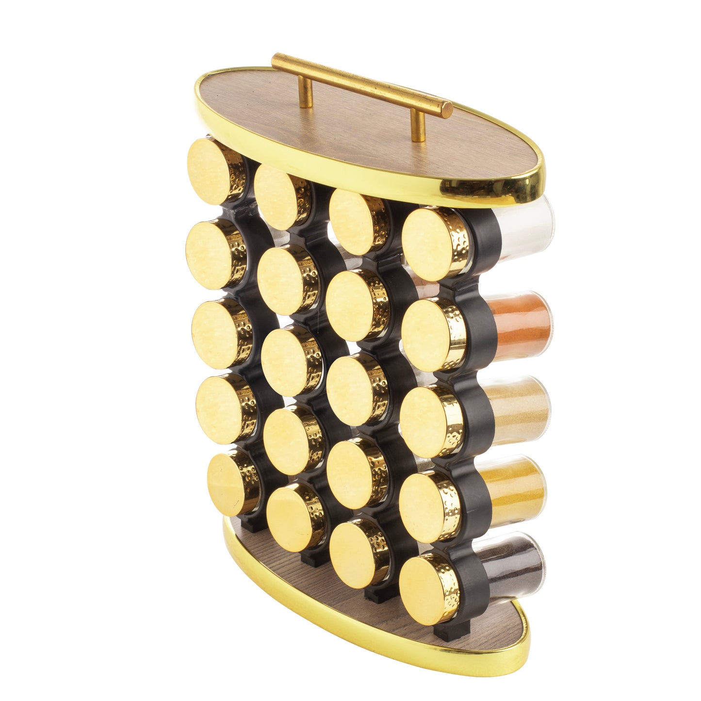 طقم توابل بيضاوي غطاء ستانلس دهبي