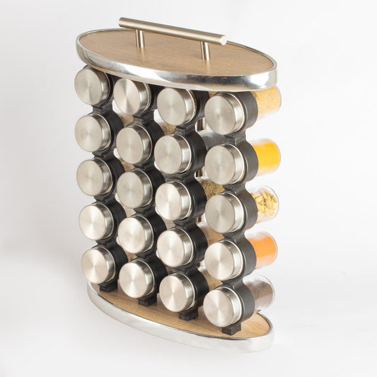 طقم توابل بيضاوي غطاء ستانلس فضي