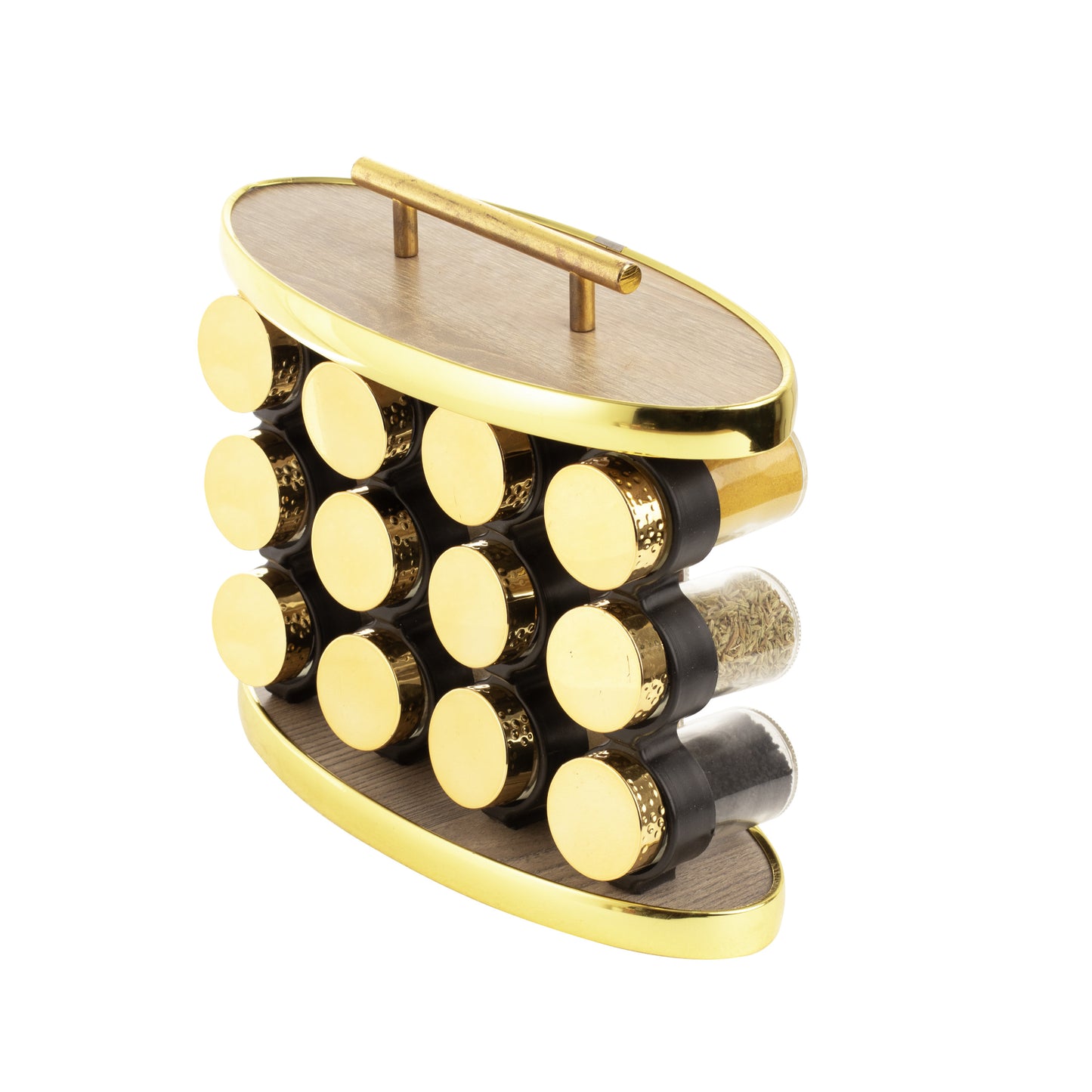 طقم توابل بيضاوي غطاء ستانلس دهبي