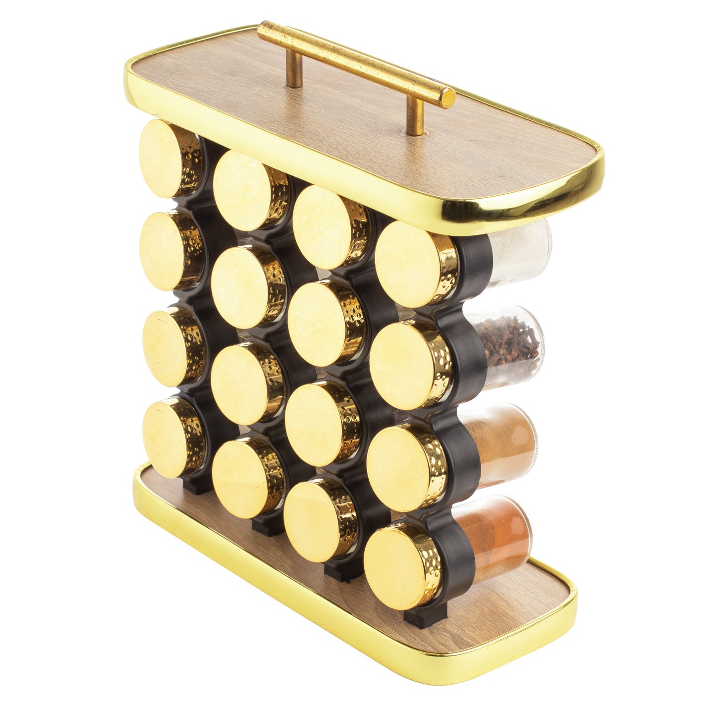 طقم توابل مستطيل غطاء ستانلس دهبي