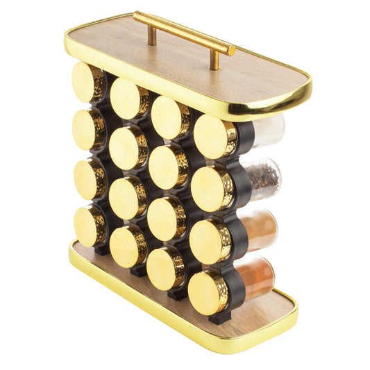 طقم توابل مستطيل غطاء ستانلس دهبي