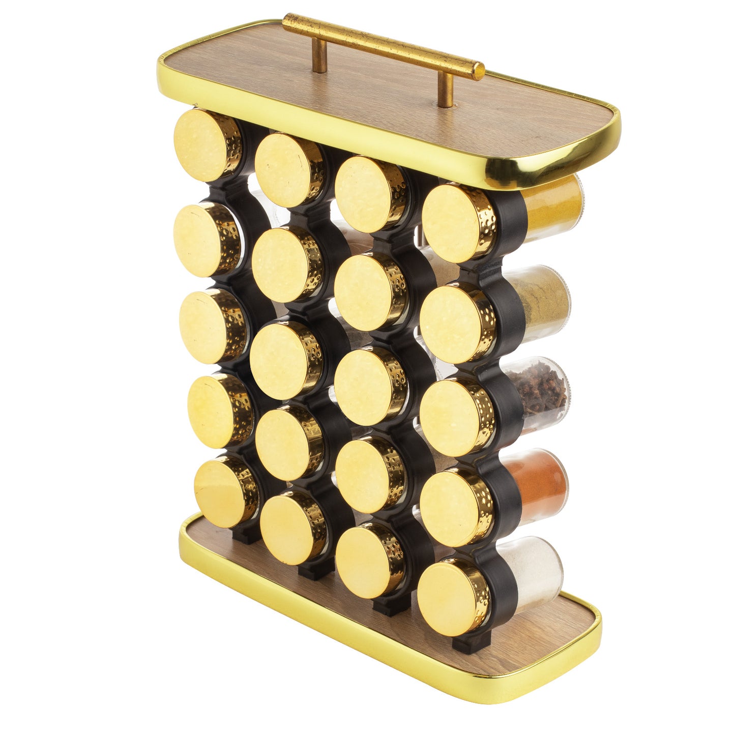 طقم توابل مستطيل غطاء ستانلس دهبي